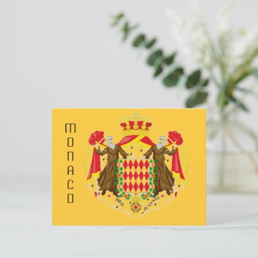 Monaco vlag briefkaart (Staand voorkant)