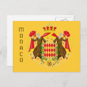 Monaco vlag briefkaart (Voorkant / Achterkant)