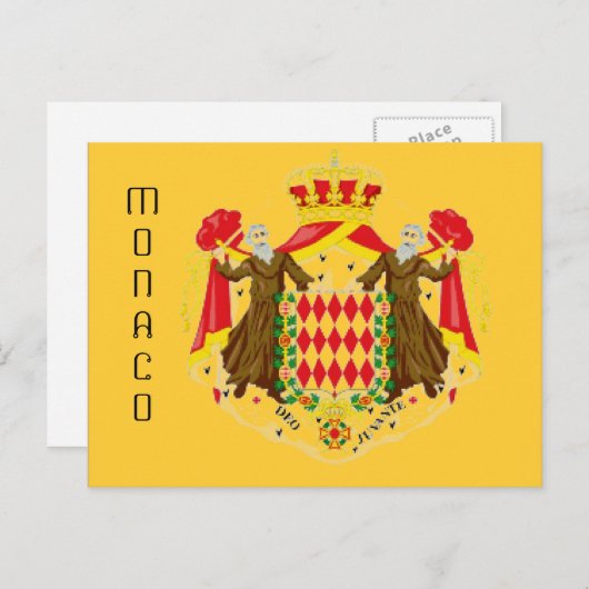 Monaco vlag briefkaart (Voorkant / Achterkant)
