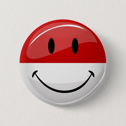 Monaco-vlag glimlachen ronde button 5,7 cm (Voorkant)