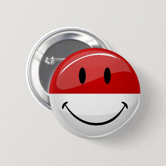 Monaco-vlag glimlachen ronde button 5,7 cm (Voorkant /achterkant)