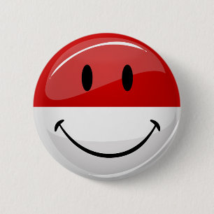Monaco-vlag glimlachen ronde button 5,7 cm