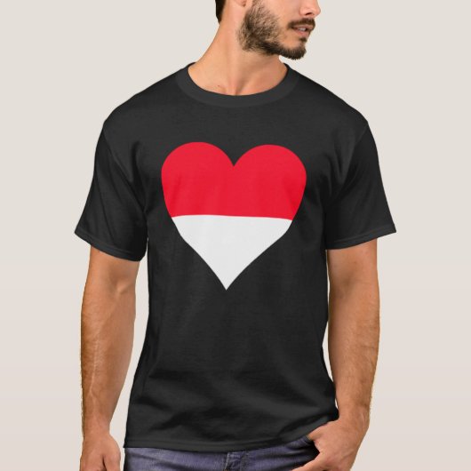 Monaco Vlag Hart Monaco Geschenken Liefde Monaco P T-shirt (Voorkant)