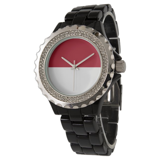 Monaco vlag horloge (Gekanteld)