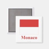 Monaco Vlag met Naam Magneet (Voorkant / Achterkant)