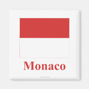 Monaco vlag met naam magneet