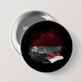 Monaco vlag ronde button 7,6 cm (Voorkant /achterkant)