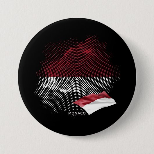 Monaco vlag ronde button 7,6 cm (Voorkant)