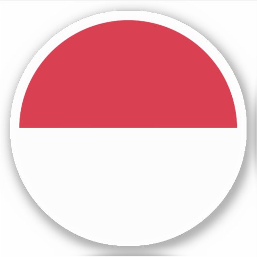 Monaco Vlag Ronde Sticker (Voorkant)