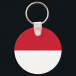 Monaco-vlag Sleutelhanger<br><div class="desc">Patriottische vlag van Monaco.</div>