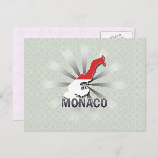 Monaco-vlagplattegrond 2.0 briefkaart (Voorkant / Achterkant)