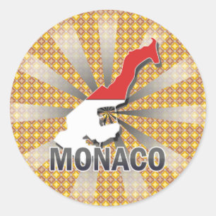 Monaco-vlagplattegrond 2.0 ronde sticker