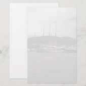 Monaco Vorstendom De haven 1970 Oude afdruk Briefpapier (Voorkant / Achterkant)