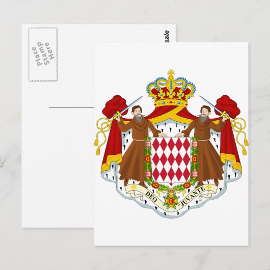 Monaco Wapenmunt Briefkaart (Voorkant / Achterkant)