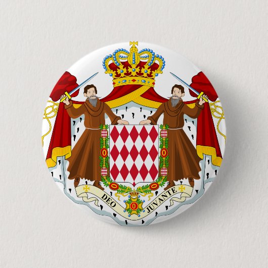Monaco Wapenmunt Ronde Button 5,7 Cm (Voorkant)