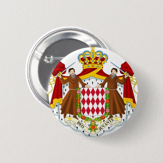Monaco Wapenmunt Ronde Button 5,7 Cm (Voorkant /achterkant)
