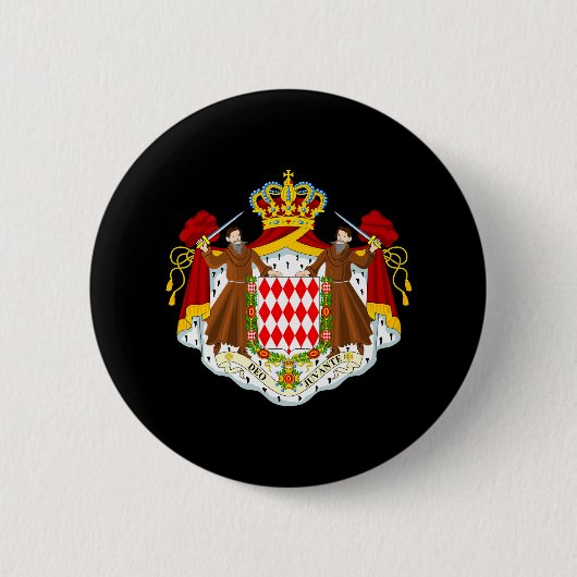 Monaco Wapenmunt Ronde Button 5,7 Cm (Voorkant)