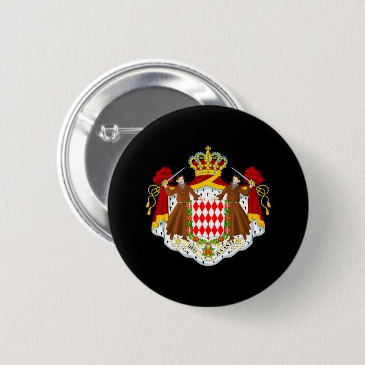 Monaco Wapenmunt Ronde Button 5,7 Cm (Voorkant /achterkant)