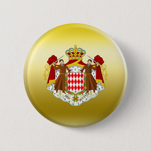 Monaco Wapenmunt Ronde Button 5,7 Cm (Voorkant)