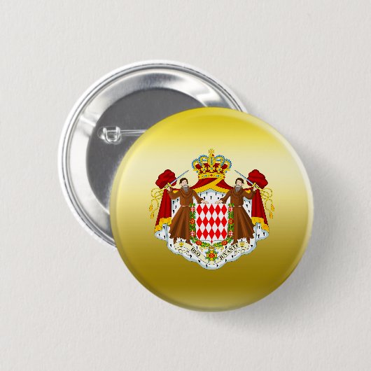 Monaco Wapenmunt Ronde Button 5,7 Cm (Voorkant /achterkant)