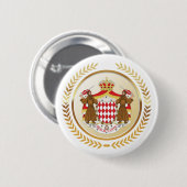 Monaco Wapenmunt Ronde Button 5,7 Cm (Voorkant /achterkant)