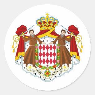 Monaco Wapenmunt Ronde Sticker