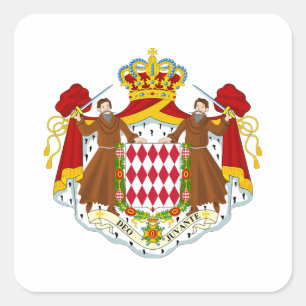Monaco Wapenmunt Vierkante Sticker