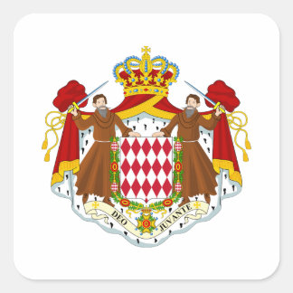 Monaco Wapenmunt Vierkante Sticker