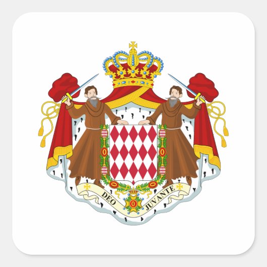 Monaco Wapenmunt Vierkante Sticker (Voorkant)