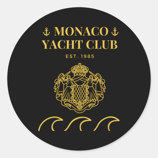 Monaco Yacht Ronde Sticker (Voorkant)