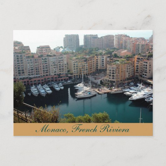 Monaco Yachts, Franse Riviera Post Card Briefkaart (Voorkant)