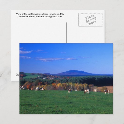 Monadnock monteren uit Templeton MA Briefkaart (Voorkant / Achterkant)