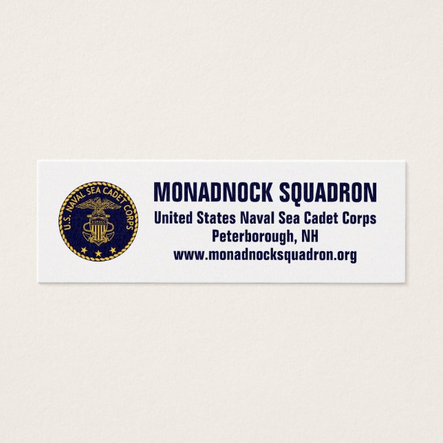 Monadnock Squadron Gold Recruiting Kaarten Mini Visitekaartjes (Voorkant)