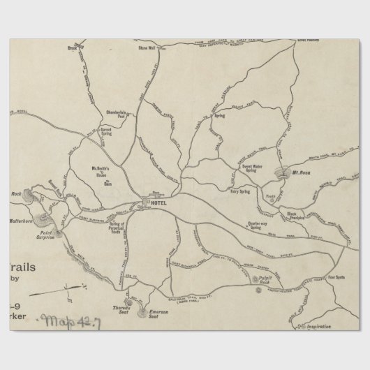  Monadnock Trail Map (1910) Cadeaupapier (Vlak)