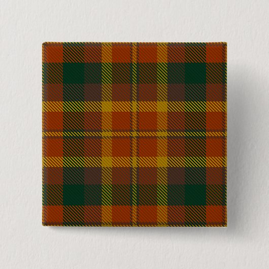 Monaghan County Irish Tartan Vierkante Button 5,1 Cm (Voorkant)