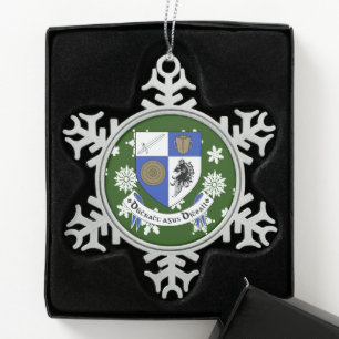 Monaghan Ireland Crest Irish Tin Sneeuwvlok Ornament