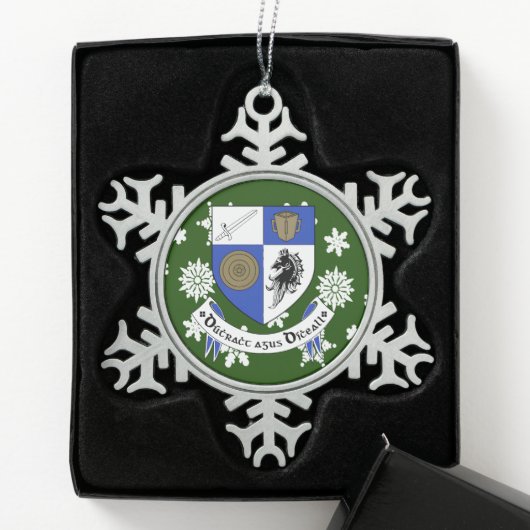 Monaghan Ireland Crest Irish Tin Sneeuwvlok Ornament (Kistje)