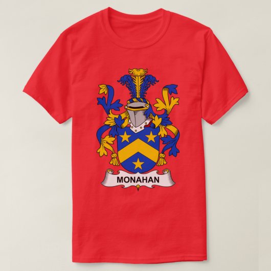 Monahan Coat of Arms Family Crest T-shirt (Design voorkant)