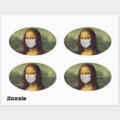 MONALISA MET MASKPARODY-STICKERS OVALE STICKER (Vel)