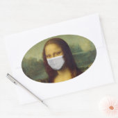 MONALISA MET MASKPARODY-STICKERS OVALE STICKER (Envelop)