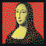 Monalisa Pop Dot Art Poster<br><div class="desc">Een modern hedendaags monalisme met rode achtergrond en groene stippen. Het is geïnspireerd door moderne ontwerpers zoals Yayoi Kusama.</div>
