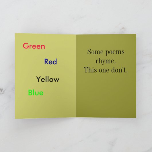 monalisa, Rozen zijn rood, viooltjes zijn blauw, Kaart (Binnen)