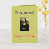 monalisa, Rozen zijn rood, viooltjes zijn blauw, Kaart (Gele Bloem)