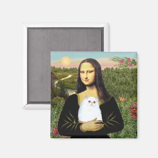 MonaLisa - Wit Perzisch kitten #49 Magneet (Voorkant / Achterkant)