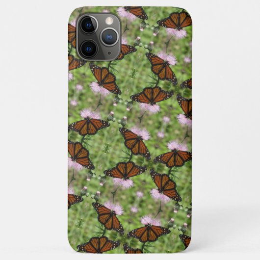 Monarch Butteflies op Roze Thistle Phone Case (Achterkant)