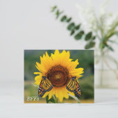 Monarch Butterfies on Sunflower Briefkaart (Staand voorkant)