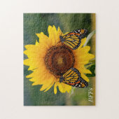 Monarch Butterfies on Sunflower Legpuzzel (Verticaal)
