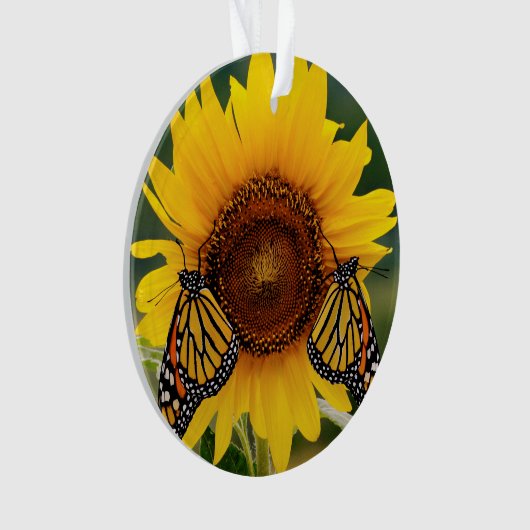 Monarch Butterfies on Sunflower Ornament (voorkant)
