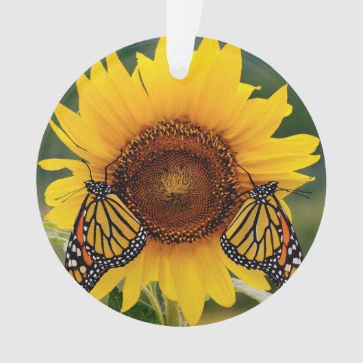 Monarch Butterfies on Sunflower Ornament (voorkant)