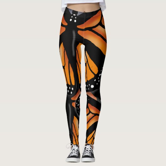 MONARCH BUTTERFLES GROTE PATROON DOOR Slipperywind Leggings (Voorkant)
